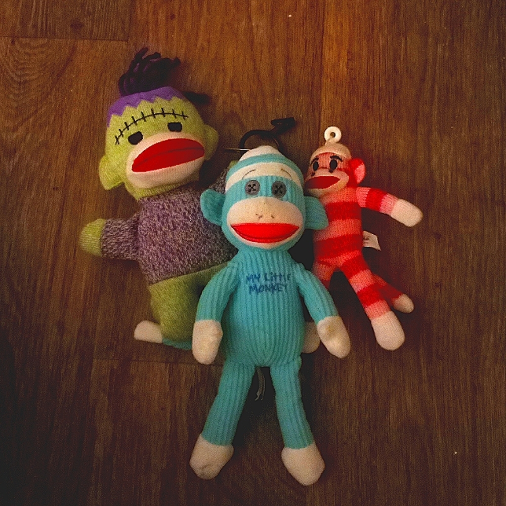 Sock Monkey family toys